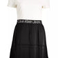 Chic Contrast Skirt Dress with Logo Detail