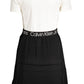 Chic Short Sleeve Dress with Contrasting Skirt