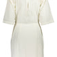 Chic White Cotton Dress with Embroidery Detail