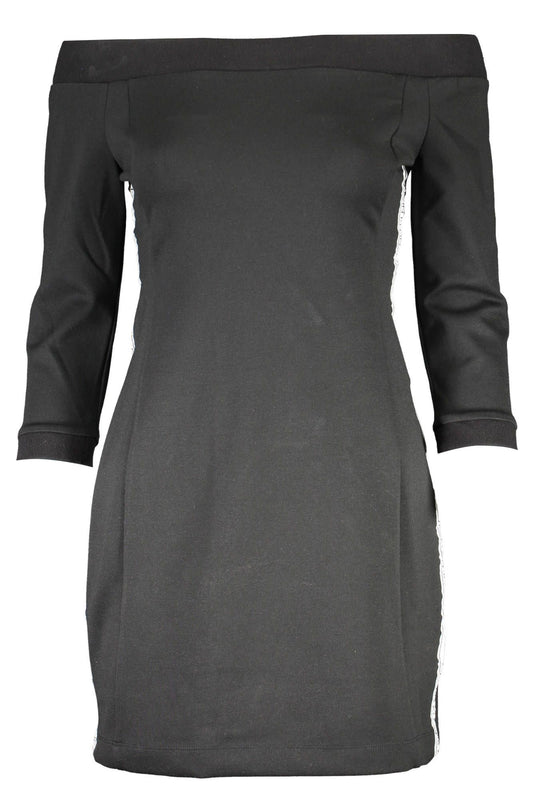 Elegant Off-Shoulder Dress with Logo Detailing