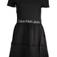 Elegant Black Short Sleeve Dress with Logo Detail