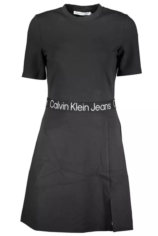 Sleek Black Dress with Elastic Waistband