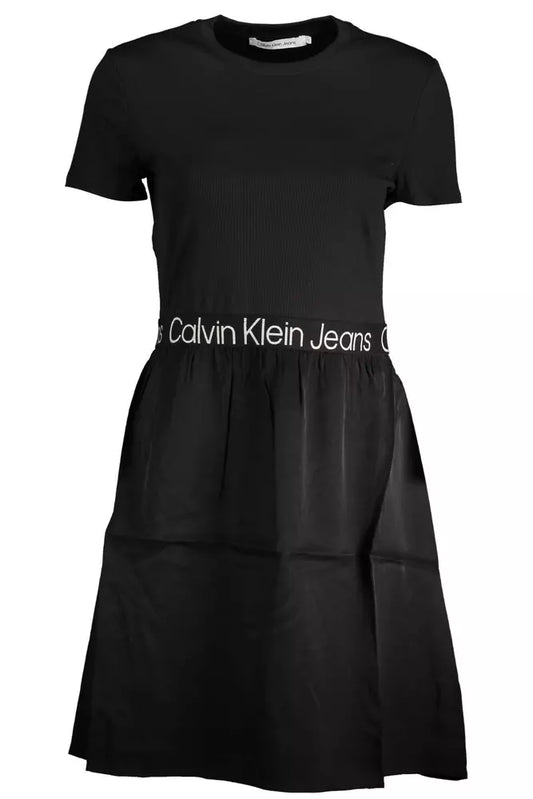 Elegant Short Sleeve Contrast Detail Dress