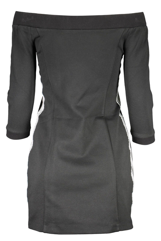 Elegant Off-Shoulder Dress with Logo Detailing