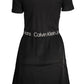 Elegant Black Short Sleeve Dress with Logo Detail