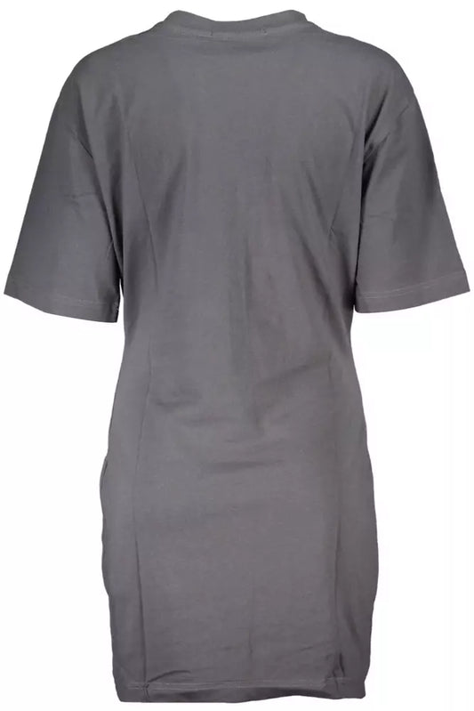 Elegant Embroidered Black Cotton Dress