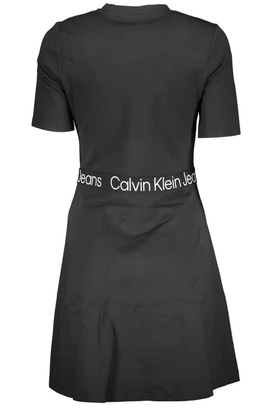 Sleek Black Dress with Elastic Waistband