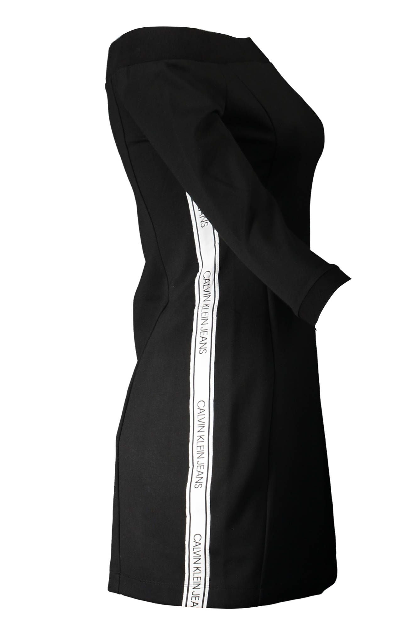 Elegant Off-Shoulder Dress with Logo Detailing