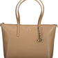 Elegant Beige Shoulder Bag with Chic Logo Detail