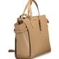Chic Beige Handbag with Contrasting Details