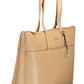 Beige Zip Closure Chic Shoulder Bag