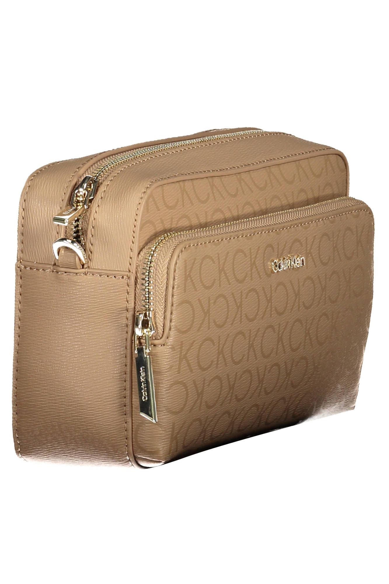 Beige Elegance Recycled Polyester Shoulder Bag