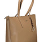 Elegant Beige Shoulder Bag with Chic Logo Detail