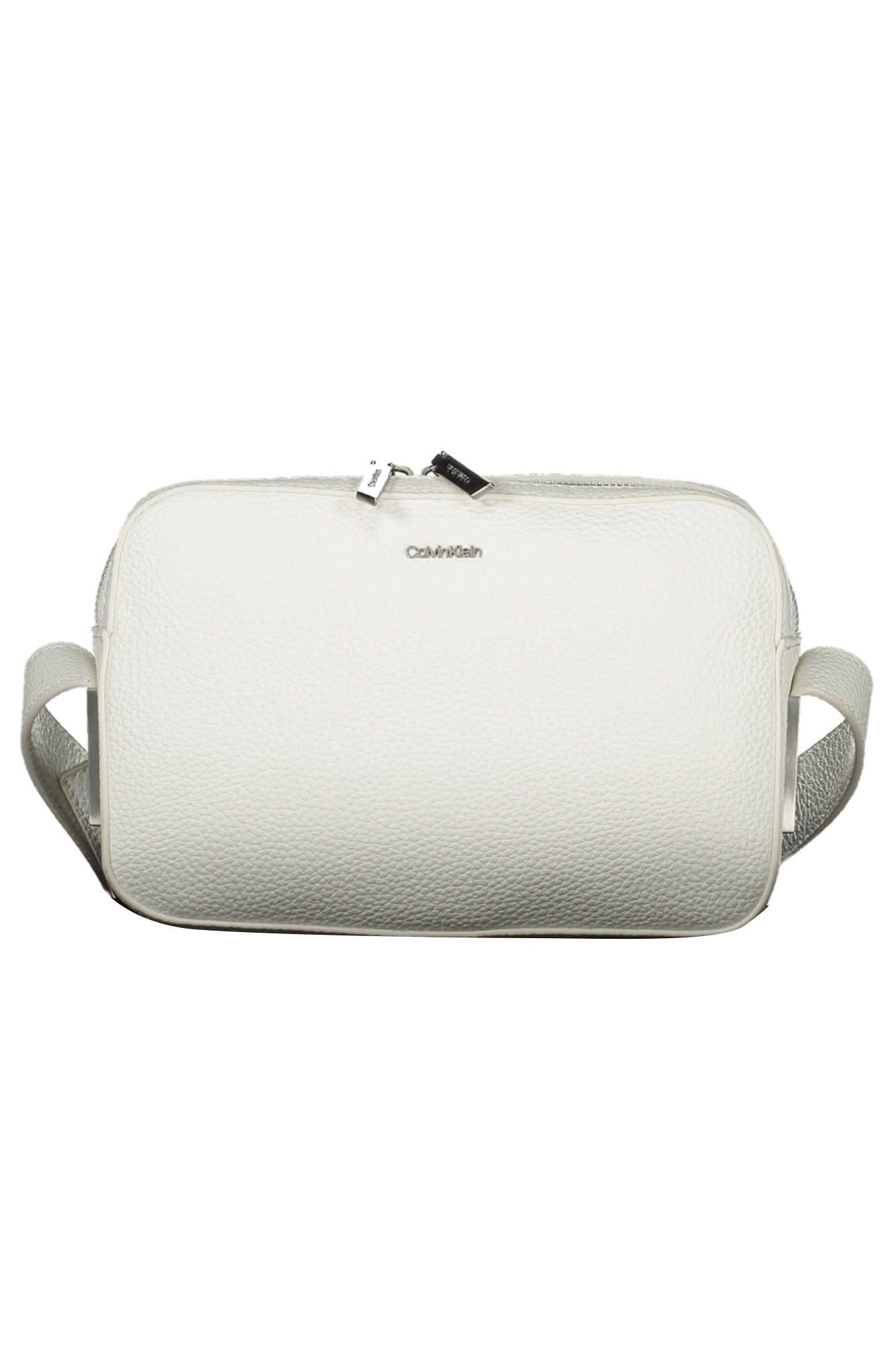 Elegant White Shoulder Bag with Logo Detail