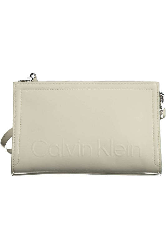 Elegant White Shoulder Bag with Logo Detail