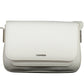 Eco-Chic White Shoulder Bag with Logo Detail
