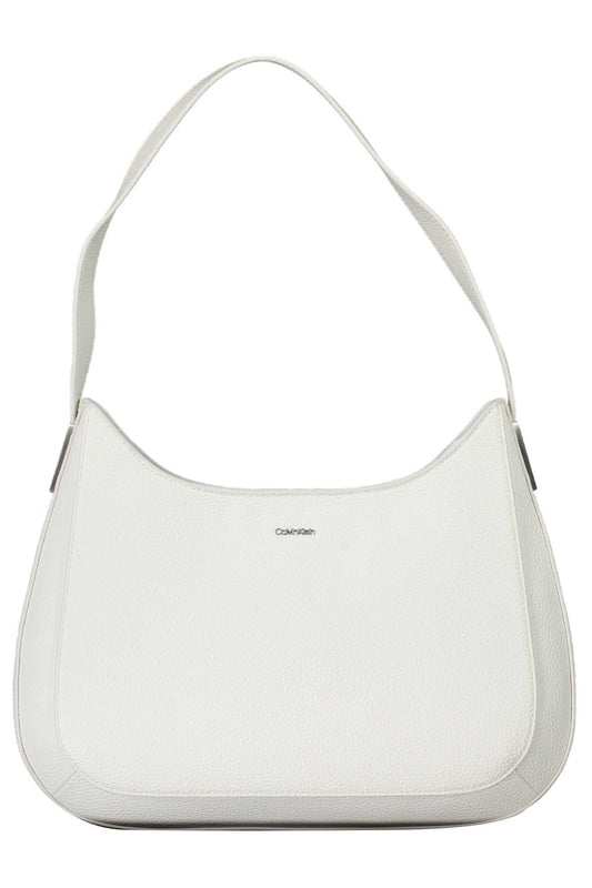 Chic White Shoulder Bag with Contrasting Details