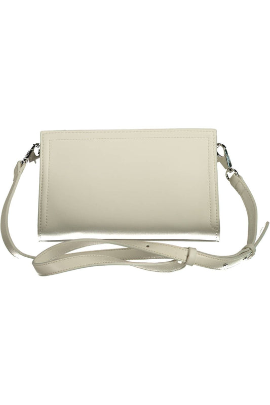 Elegant White Shoulder Bag with Logo Detail