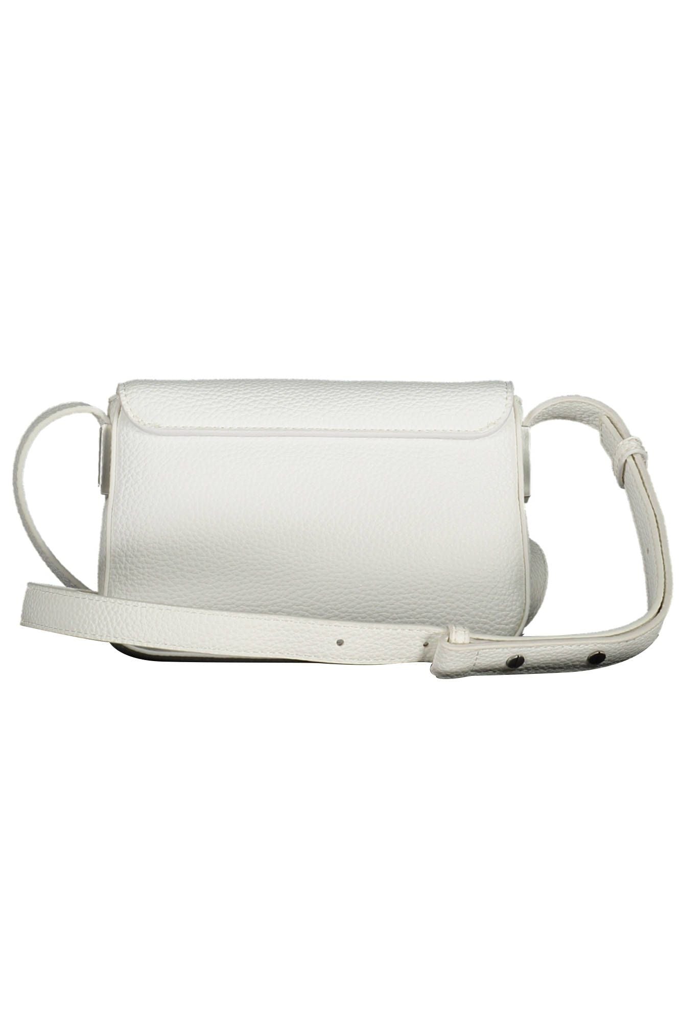 Eco-Chic White Shoulder Bag with Logo Detail