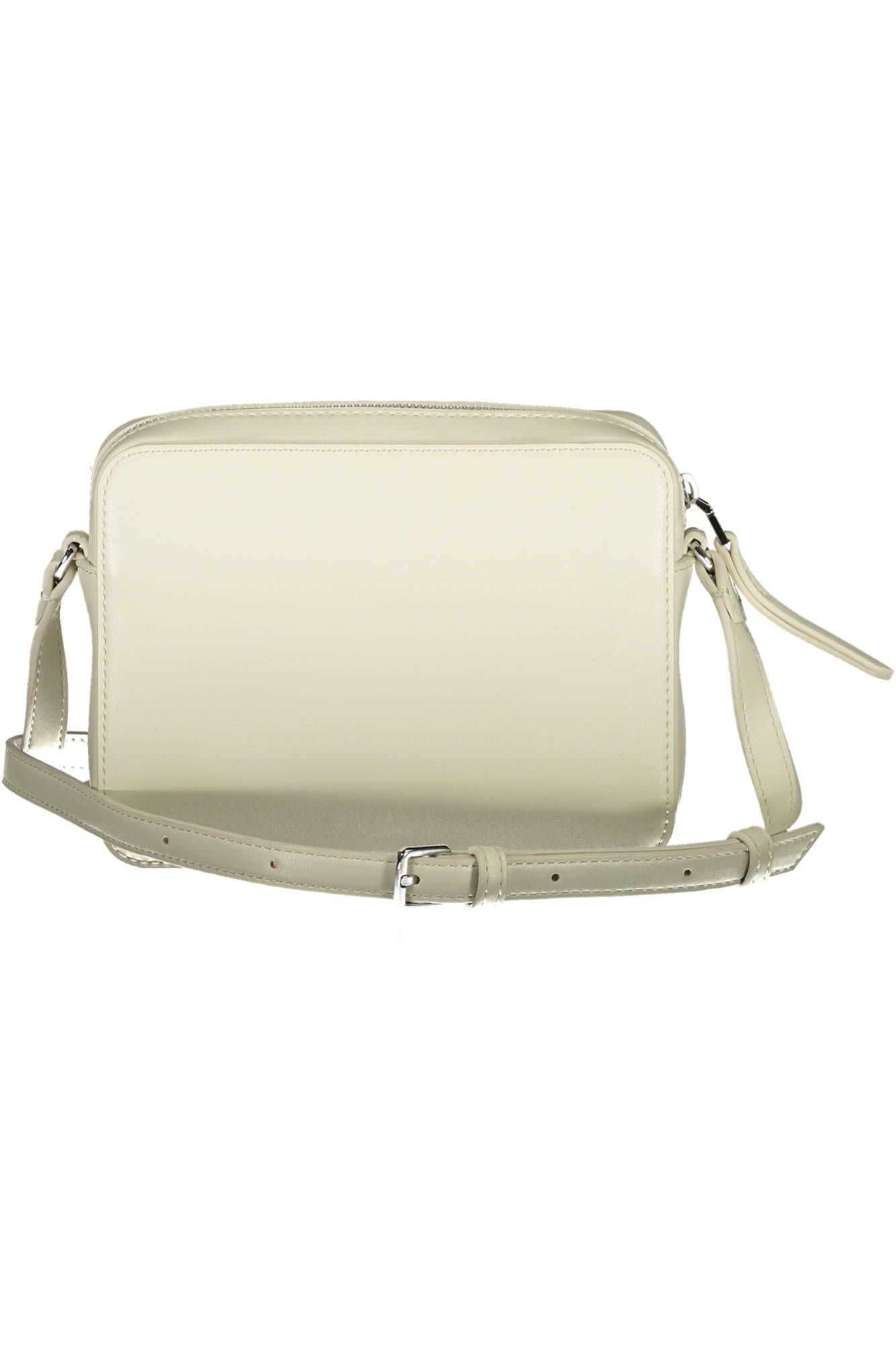 Elegant White Shoulder Bag with Zip Closure