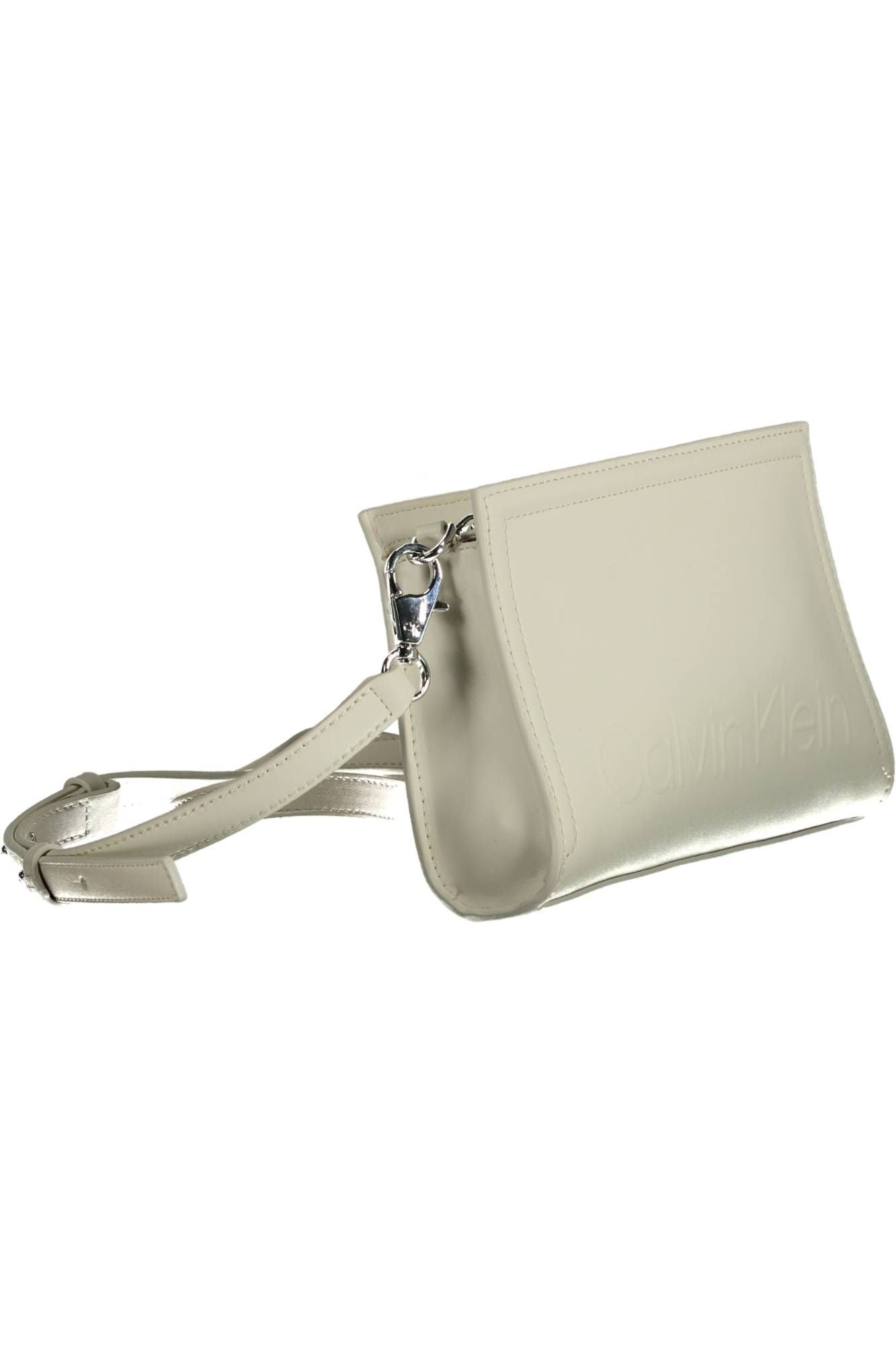 Elegant White Shoulder Bag with Logo Detail