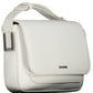 Eco-Chic White Shoulder Bag with Logo Detail