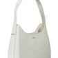 Chic White Shoulder Bag with Contrasting Details