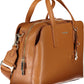 Chic Brown Shoulder Bag with Contrast Details