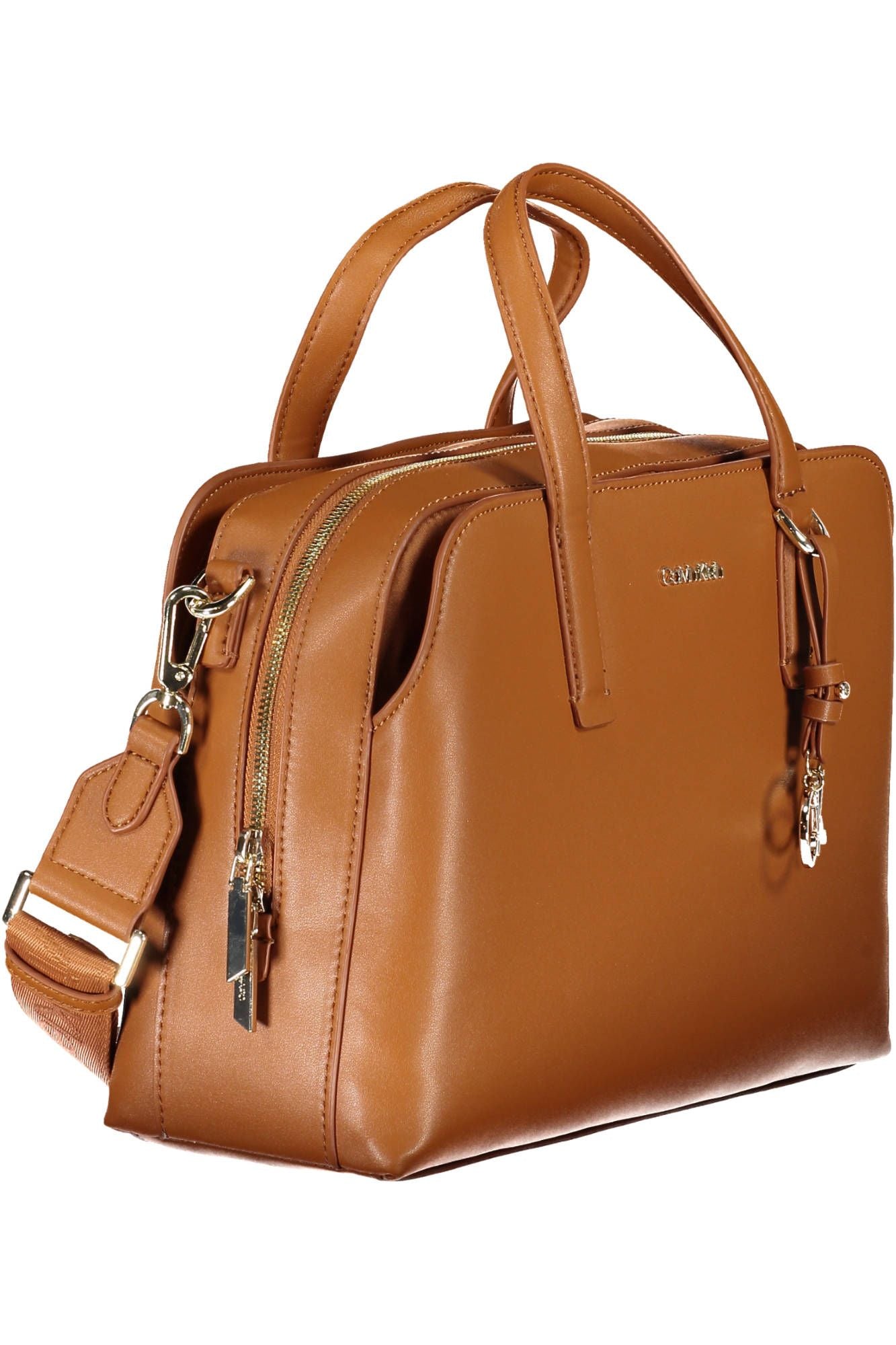Chic Brown Shoulder Bag with Contrast Details
