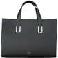 Elegant Two-Handled Black Handbag with Logo