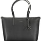 Elegant Black Polyester Handbag with Logo