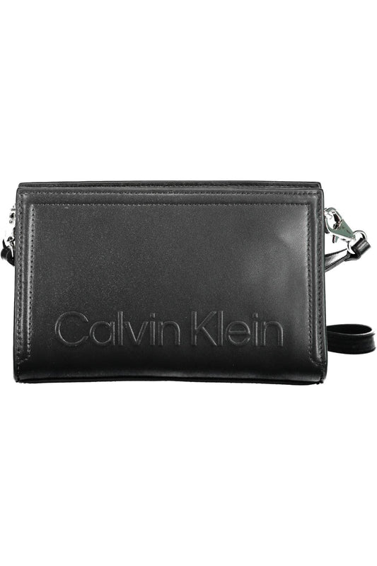 Elegant Black Shoulder Bag with Sleek Logo Detail