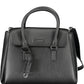 Sleek Black Eco-Conscious Handbag with Logo Design