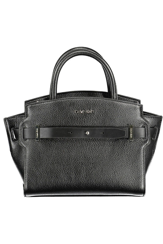 Elegant Black Contrasting Detail Shoulder Bag