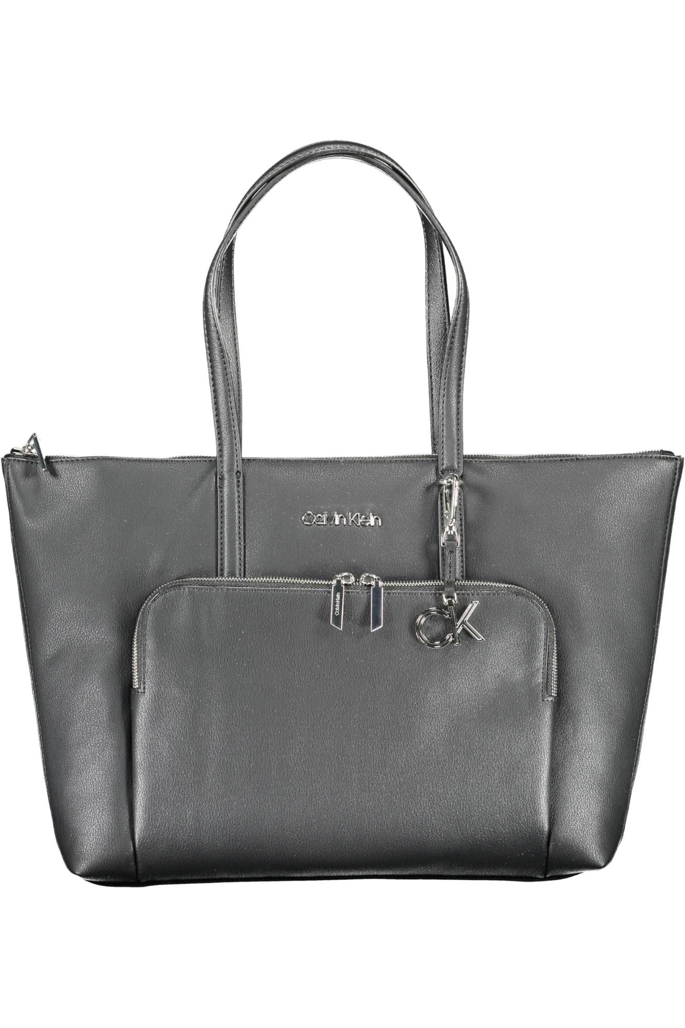 Chic Black Polyurethane Handbag