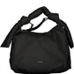 Sleek Black Polyester Handbag With Contrast Details