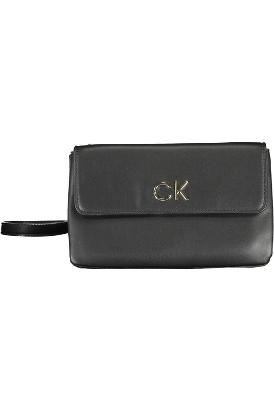 Sleek Black Recycled Polyester Handbag