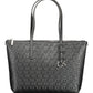 Elegant Black Shoulder Bag with Contrasting Details