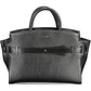 Chic Black Handbag with Contrasting Details