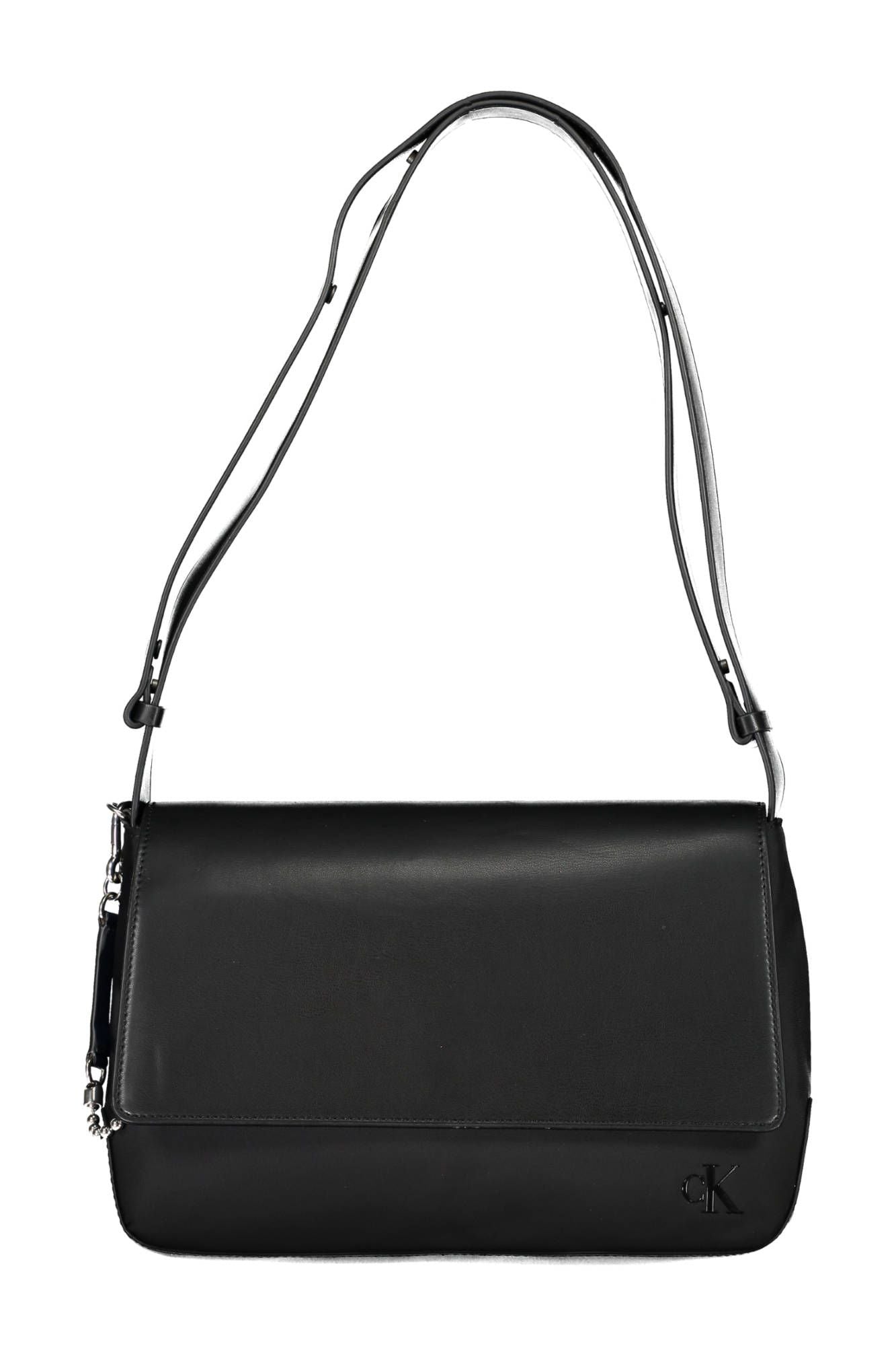 Elegant Black Polyester Shoulder Bag