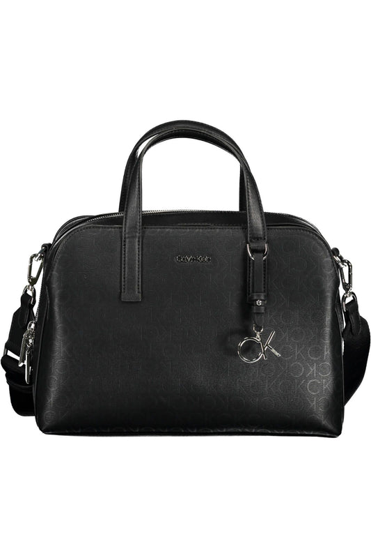 Elegant Black Shoulder Bag with Contrasting Details