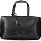 Elegant Black Shoulder Bag with Contrast Details