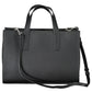Elegant Two-Handled Black Handbag with Logo