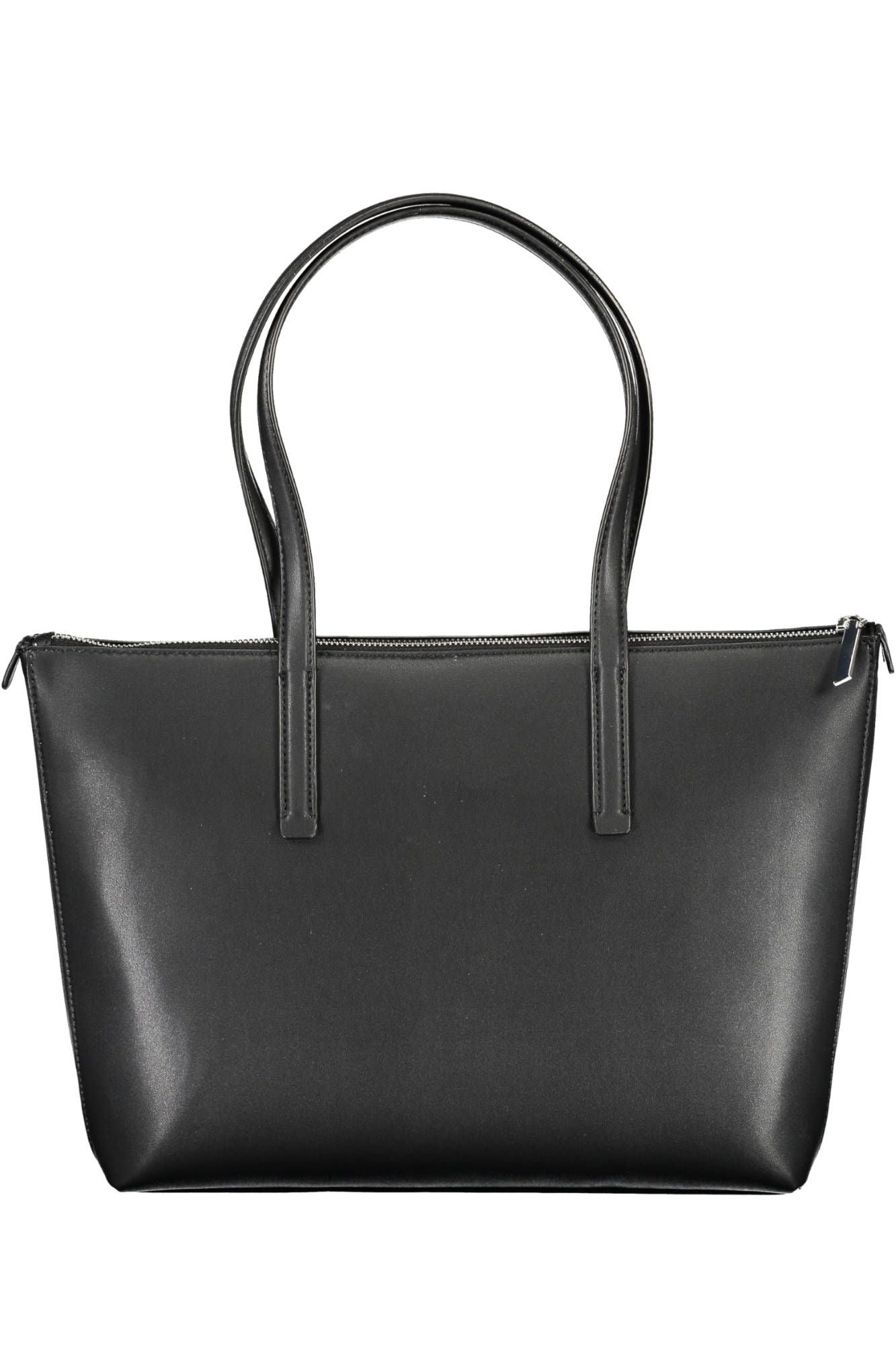 Elegant Black Polyester Handbag with Logo