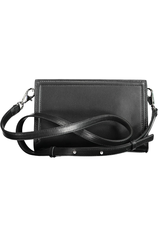 Elegant Black Shoulder Bag with Sleek Logo Detail