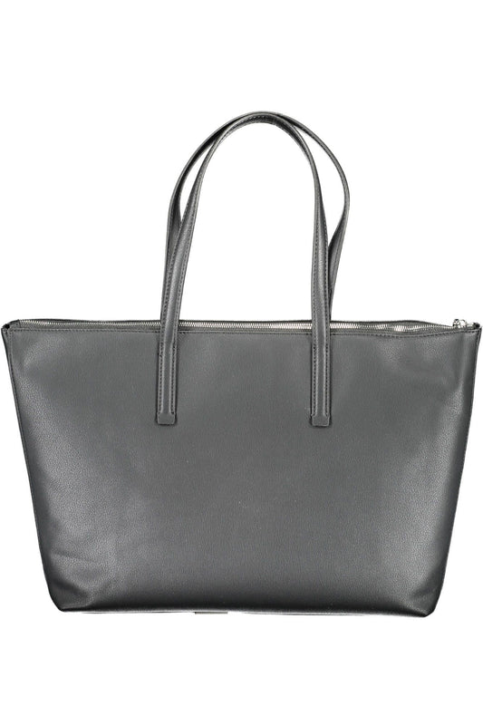 Chic Black Polyurethane Handbag