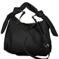 Sleek Black Polyester Handbag With Contrast Details