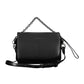 Sleek Black Polyurethane Shoulder Bag