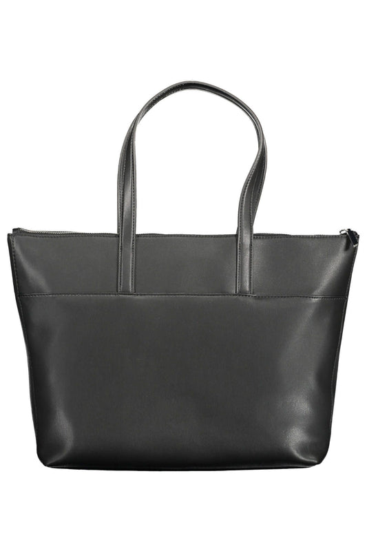 Elegant Black Shoulder Bag with Contrasting Details