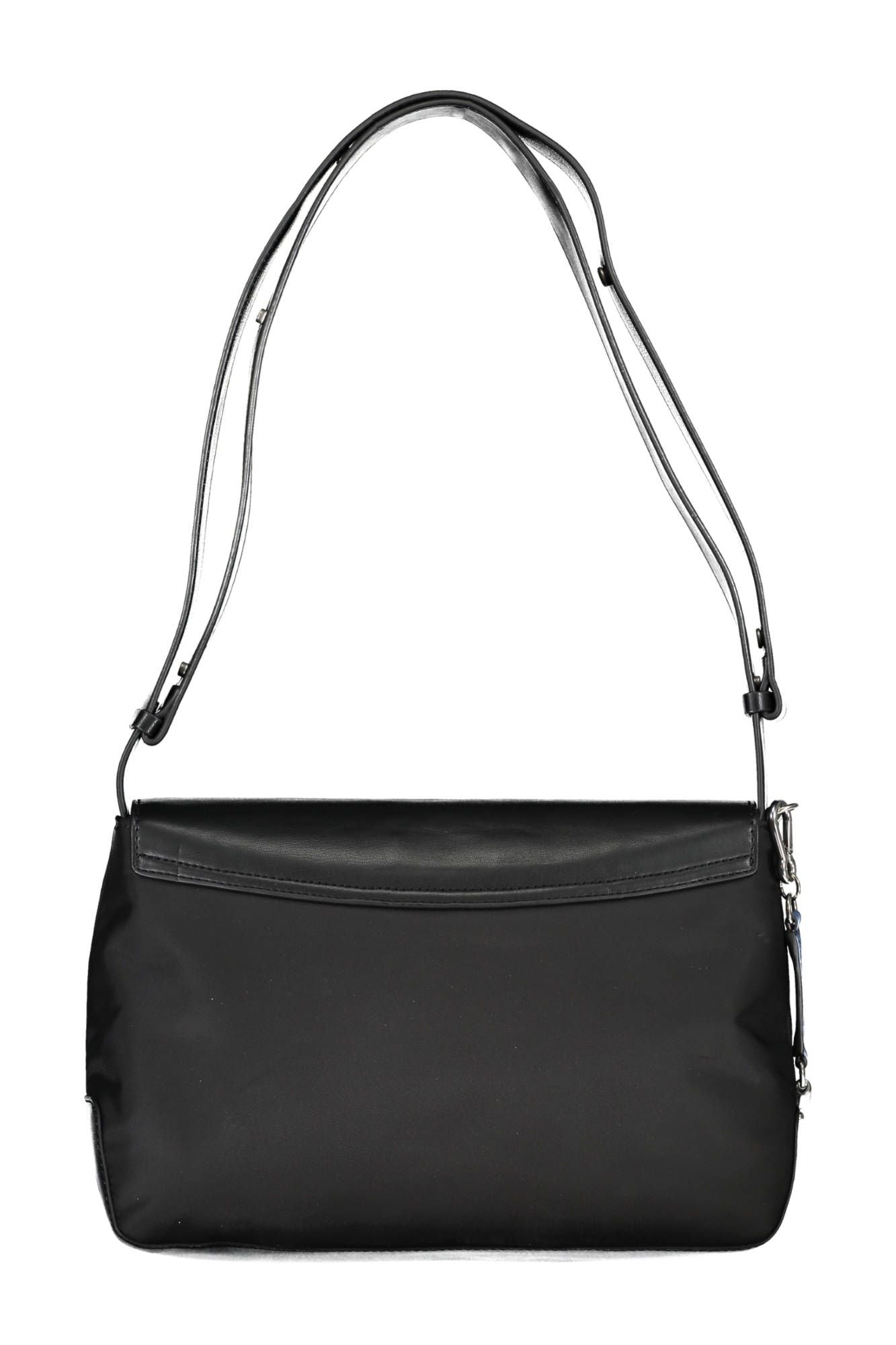 Elegant Black Polyester Shoulder Bag